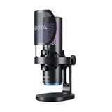 Мікрофон BOYA K5-02 для блогерів (бездротовий+дротовий) з RGB підсвіткою для стрімів та подкастів (51005) 51005 фото