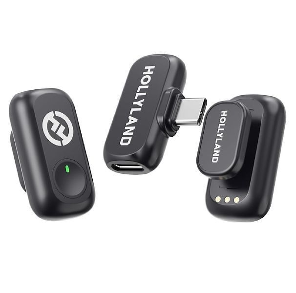 Петличный микрофон (2 шт.) Hollyland Lark A1 Duo black Type-C для iPhone/ Android (с зарядным кейсом ), беспроводной профессиональный (52013) 52013 фото