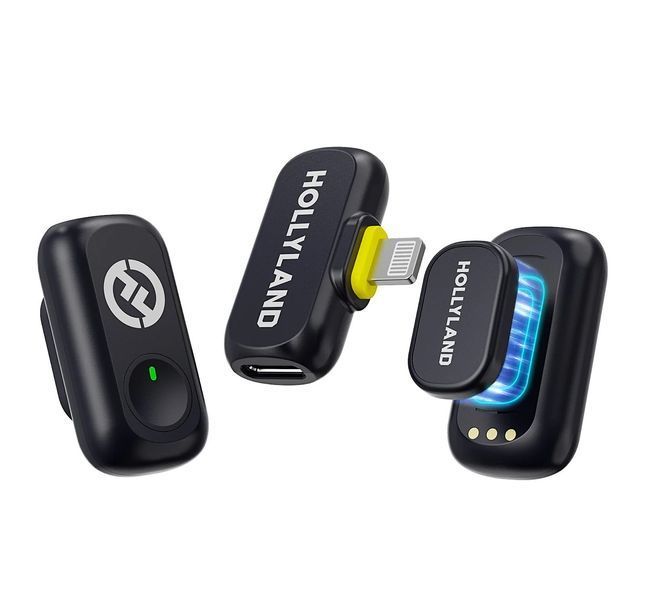 Петличний мікрофон (2 шт.) Hollyland Lark A1 Mini Duo Lightning black для iPhone, безпровідний професійний (52015) 52015 фото