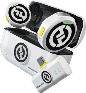 Петличний мікрофон (2 шт.) Hollyland Lark M2 Duo with USB Type-C Plug white для iPhone/ Android, (із зарядним кейсом), професійний (52004) 52004 фото