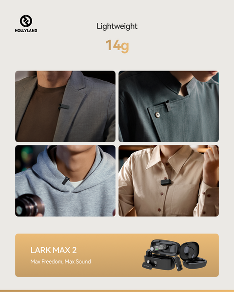 Петличний мікрофон (2 шт.) Hollyland LARK MAX 2 COMBO (Type-C + 3,5 mm TRS) для iPhone/ Android/відеокамери (із зарядним кейсом), професійний бездротовий (52017) 52017 фото