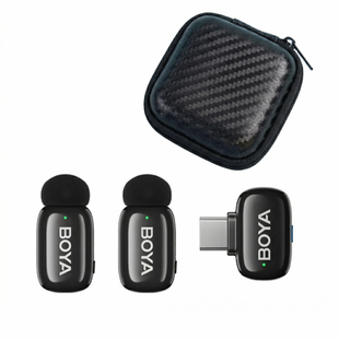 Петличний мікрофон BOYA mini USB Type-C  (2 шт.) для iPhone та Android безпровідний + твердий кейс для зберігання, петличка для телефона (50066) 50066 фото