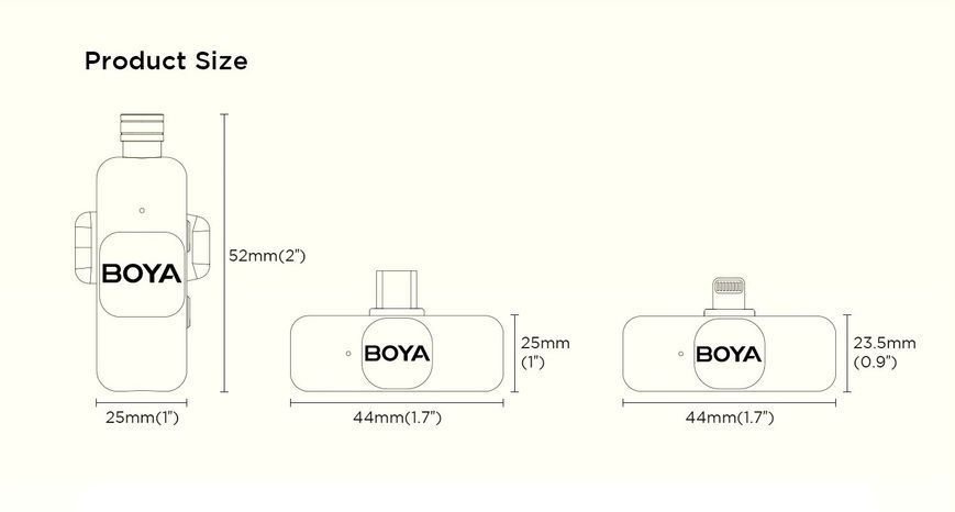 Петличный микрофон BOYA BY-V20 Pink (USB Type-C) для iPhone и Android беспроводной + твердый кейс, петличка для телефона (50031) 50031 фото