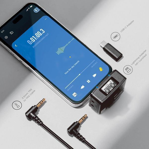 Петличний мікрофон BOYA BOYAMIC для iPhone/Android/відеокамери безпровідний, петличка для телефона (50030) 50030 фото