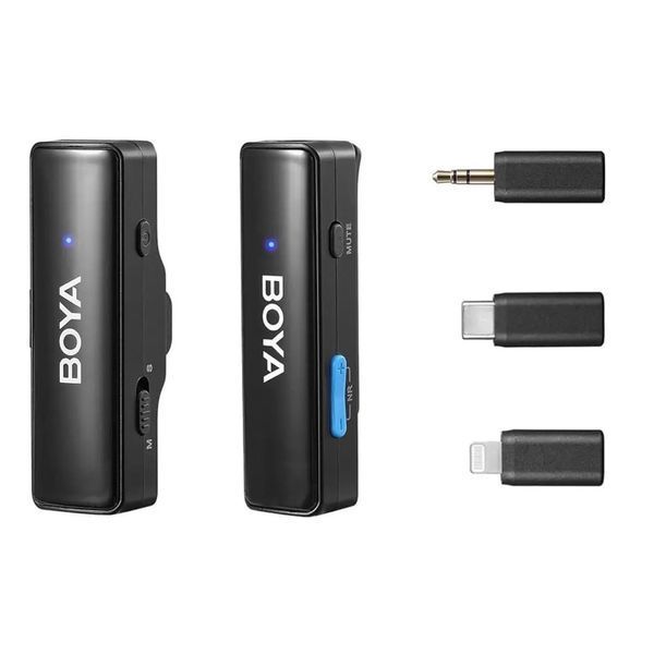 Петличный микрофон BOYA BOYALINK A1 (Type-C + Lightning+TRS 3,5 mm) для iPhone/Android/видеокамеры беспроводной, петличка для телефона (50022) 50022 фото