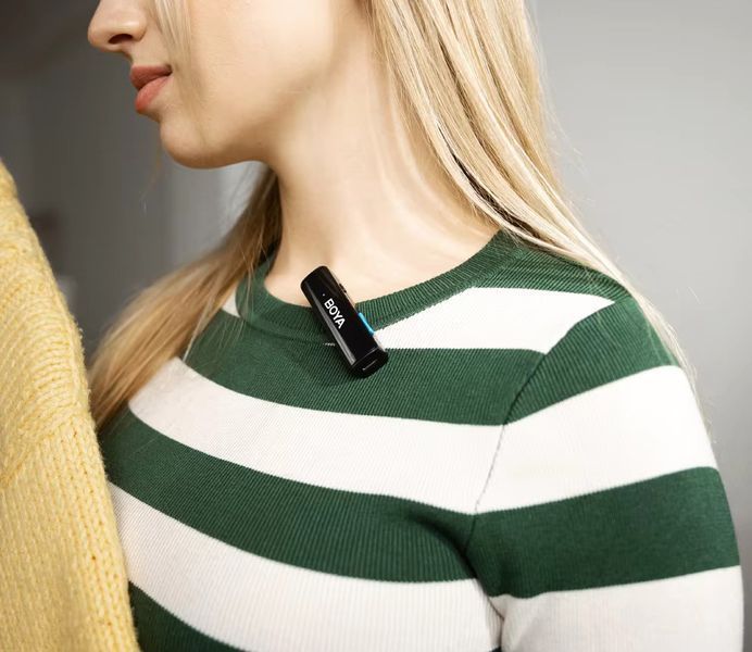 Петличный микрофон BOYA BOYALINK A1 (Type-C + Lightning+TRS 3,5 mm) для iPhone/Android/видеокамеры беспроводной, петличка для телефона (50022) 50022 фото