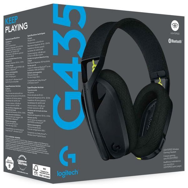 Навушники Logitech G435 LIGHTSPEED Wireless Gaming Headset &mdash; Black (981-001050) - 90001 90001 фото