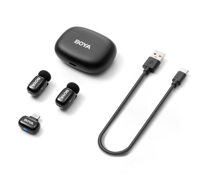 Петличный микрофон BOYA mini 2 (USB Type-C) 2026 с зарядным кейсом для iPhone и Android беспроводной, петличка для телефона (50070) 50070 фото
