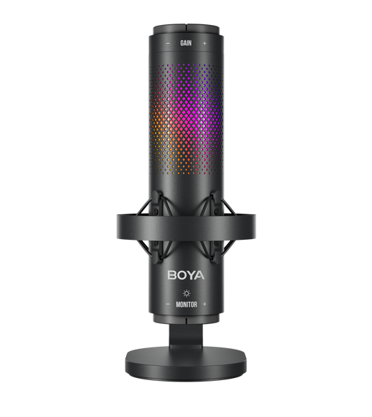 Мікрофон BOYA K9-02 для блогерів з RGB підсвіткою та стійкою пантографом, для стрімів та підкастів (51004) 51004 фото