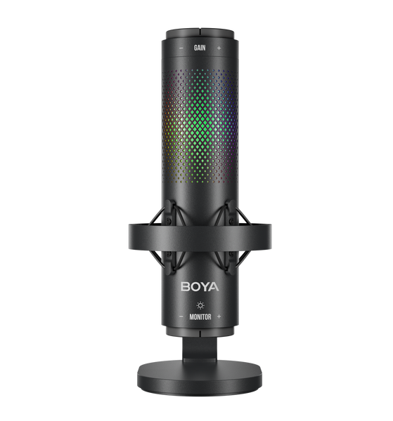 Мікрофон BOYA K9-02 для блогерів з RGB підсвіткою та стійкою пантографом, для стрімів та підкастів (51004) 51004 фото