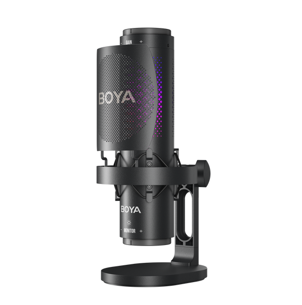 Мікрофон BOYA K9-02 для блогерів з RGB підсвіткою та стійкою пантографом, для стрімів та підкастів (51004) 51004 фото