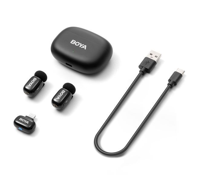 Петличный микрофон BOYA mini 2 (Lightning) 2026 с зарядным кейсом, для iPhone беспроводной, петличка для телефона (50069) 50069 фото