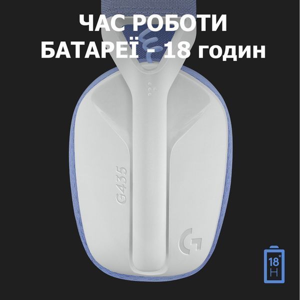Навушники Logitech G435 LIGHTSPEED Wireless Gaming Headset &mdash; White (981-001074) - 90002 90002 фото