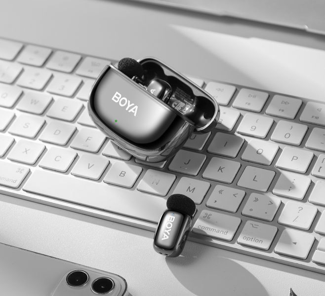 Петличний мікрофон BOYA mini 2 Lunar (USB Type-C) 2026 з зарядним кейсом для iPhone та Android безпровідний, петличка для телефона (50071) 50071 фото
