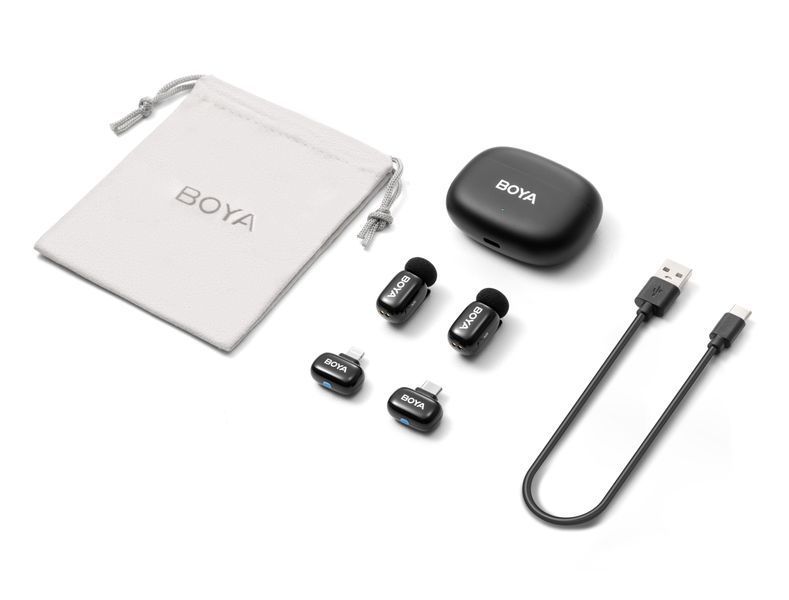 Петличный микрофон BOYA mini 2 COMBO (Lightning+USB Type-C) 2026 с зарядным кейсом для iPhone и Android беспроводной, петличка для телефона (50072) 50072 фото