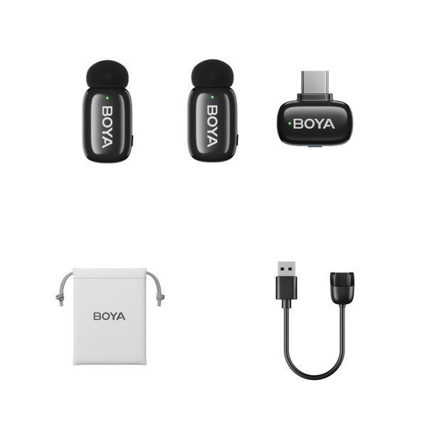 Петличный микрофон BOYA mini 2 2026 USB Type-C (2 шт.) для iPhone и Android беспроводной, петличка для телефона (50074) 50074 фото