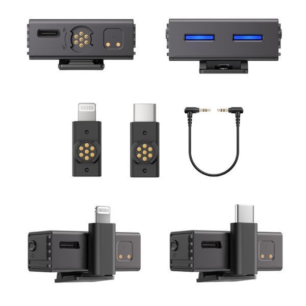 Петличный микрофон (2 шт.) BOYALINK 3-03 /2025/ Lightning+Type-C+TRS 3,5 mm (для iPhone/ Android/видеокамеры), профессиональный (50053) 50053 фото