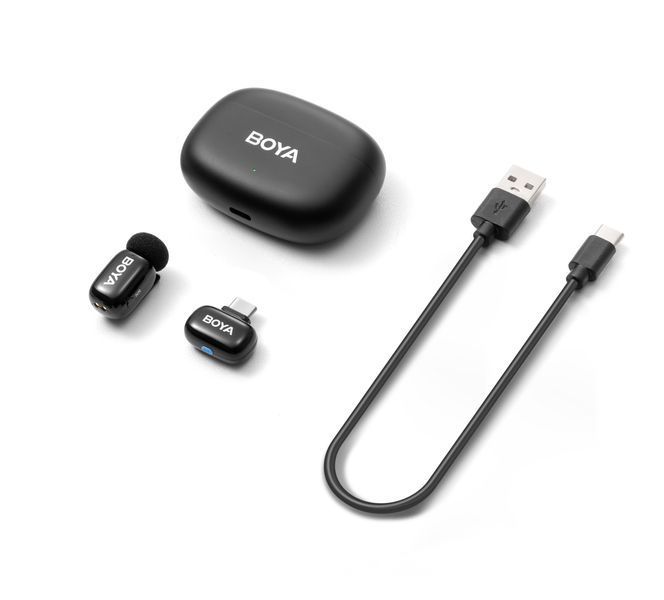 Петличный микрофон 1 шт. BOYA mini 2 (USB Type-C) 2026 с зарядным кейсом для iPhone и Android беспроводной, петличка для телефона (50075) 50075 фото