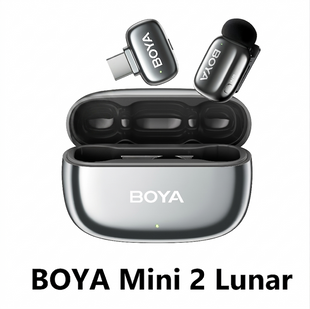 Петличний мікрофон 1 шт. BOYA mini 2 Lunar (USB Type-C) 2026 з зарядним кейсом для iPhone та Android безпровідний, петличка для телефона (50076) 50076 фото