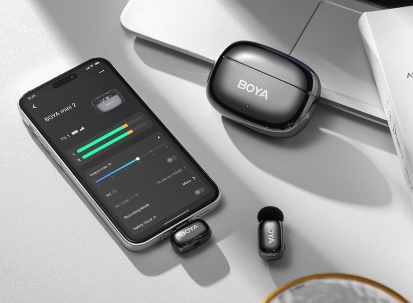 Петличный микрофон 1 шт. BOYA mini 2 Lunar (USB Type-C) 2026 с зарядным кейсом для iPhone и Android беспроводной, петличка для телефона (50076) 50076 фото