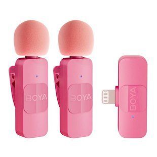 Петличний мікрофон BOYA BY-V2 Pink (Lightning) для iPhone безпровідний, петличка для телефона (50024) 50024 фото