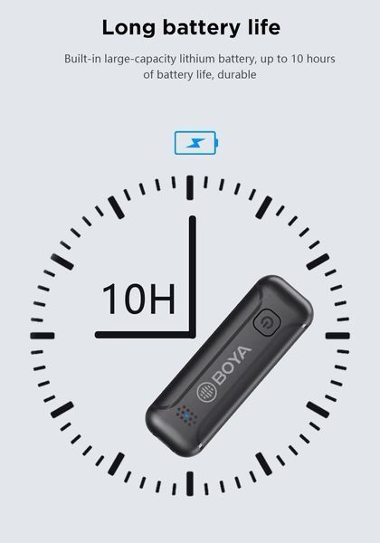 Петличний мікрофон BOYA BY-V WM3T2-D1 для iPhone (Lightning) безпровідний, петличка для телефона (50008) 50008 фото