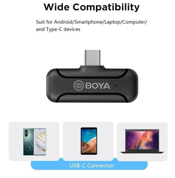 Петличний мікрофон BOYA BY-V WM3T2-U1 (USB Type-C) для iPhone та Android безпровідний, петличка для телефона (50007) 50007 фото
