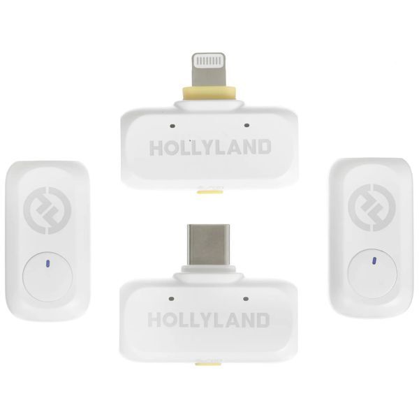 Петличний мікрофон (2 шт.) Hollyland Lark A1 Combo білий (Lightning + Type-C) для iPhone/ Android (із зарядним кейсом), бездротовий професійний (52018) 52018 фото