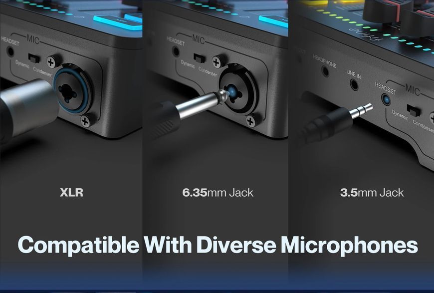 Мікшерний пульт FIFINE Sound Card SC3 (ігровий / стрімінговий) Gaming Audio Mixer black  (60002) 60002 фото