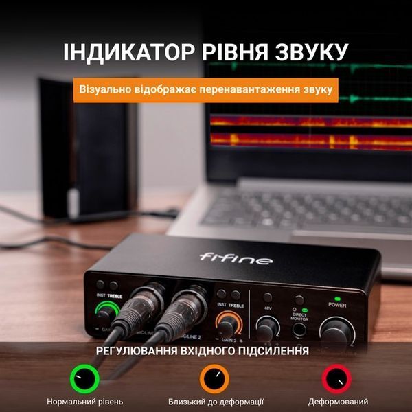 Аудіоінтерфейс мікшер Fifine Ampli 3 (для стрімів та підкастів) black (60003) 60003 фото