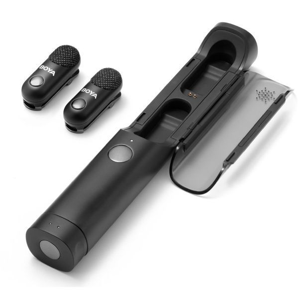 Петличний мікрофон-стік для інтерв'ю BOYA MAGIC-03 (USB Type-C/3.5 mm jack) + петлична система на 2 мікрофона із зарядним кейсом (50050) 50050 фото