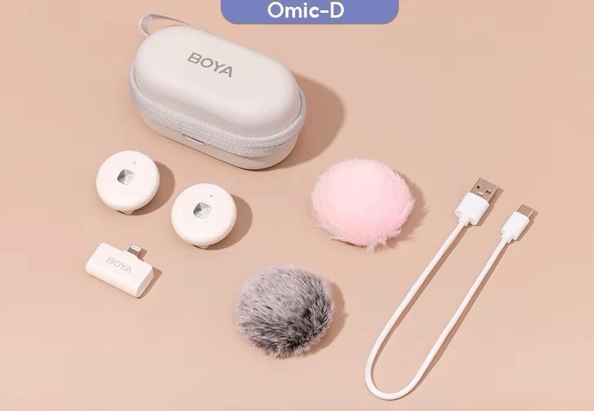 Петличный микрофон BOYA Omic-D white (Lightning) для iPhone беспроводной, петличка для телефона (50027) 50027 фото
