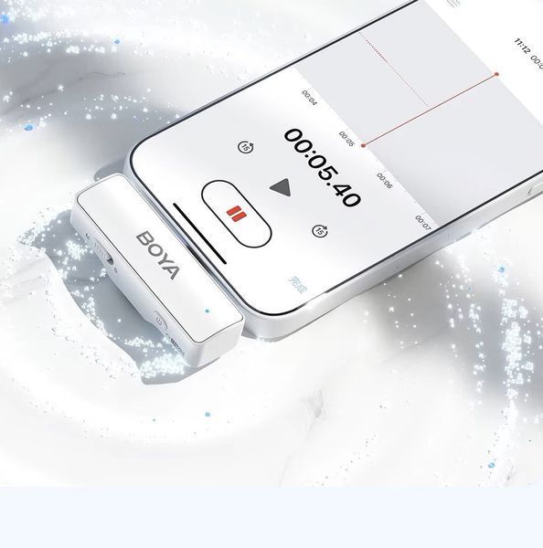Петличный микрофон BOYA BOYALINK white для iPhone/Android/видеокамеры беспроводной, петличка для телефона (50028) 50028 фото
