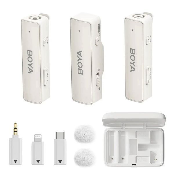 Петличный микрофон BOYA BOYALINK white для iPhone/Android/видеокамеры беспроводной, петличка для телефона (50028) 50028 фото