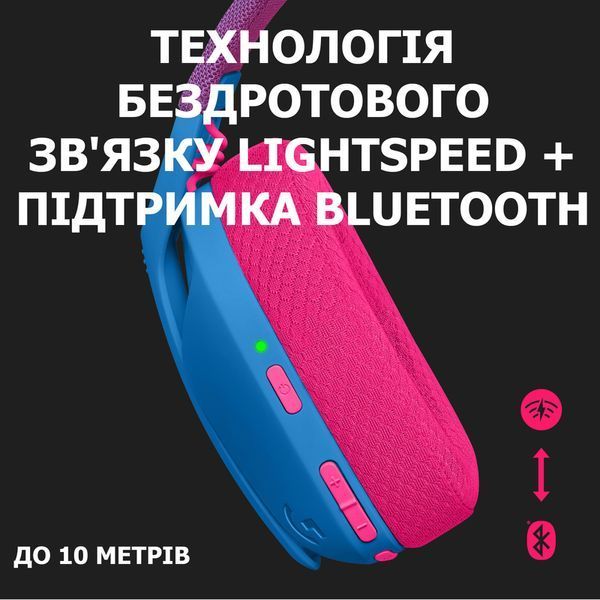 Навушники Logitech G435 LIGHTSPEED Wireless Gaming Headset &mdash; Blue-pink (981-001062) - 90003 90003 фото