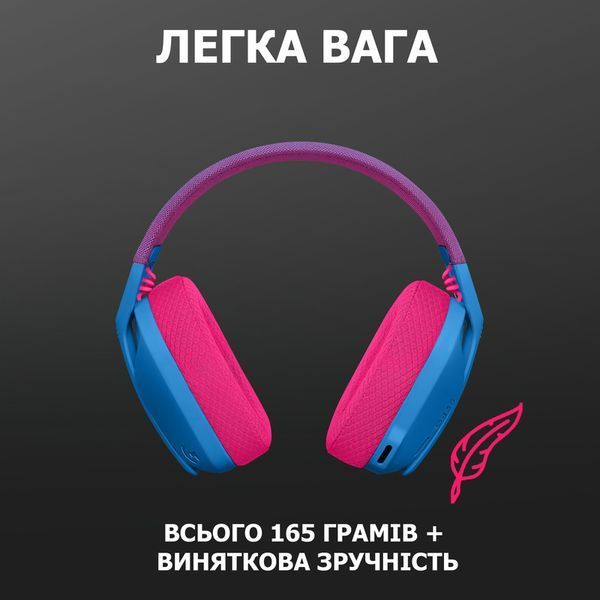Навушники Logitech G435 LIGHTSPEED Wireless Gaming Headset &mdash; Blue-pink (981-001062) - 90003 90003 фото