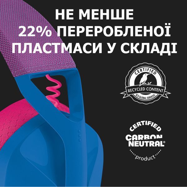 Навушники Logitech G435 LIGHTSPEED Wireless Gaming Headset &mdash; Blue-pink (981-001062) - 90003 90003 фото