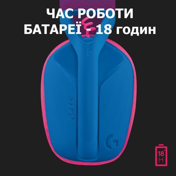 Навушники Logitech G435 LIGHTSPEED Wireless Gaming Headset &mdash; Blue-pink (981-001062) - 90003 90003 фото