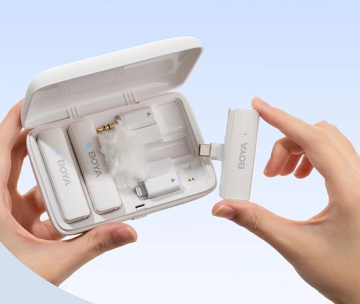 Петличный микрофон BOYA BOYALINK white для iPhone/Android/видеокамеры беспроводной, петличка для телефона (50028) 50028 фото