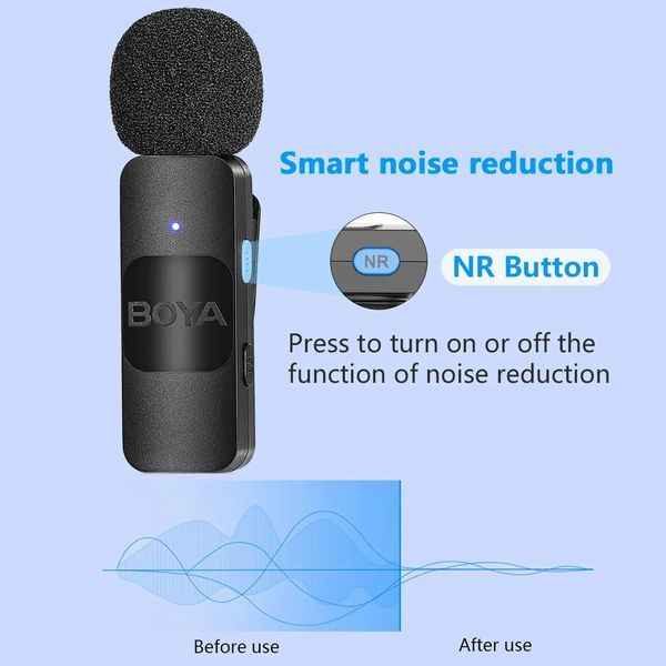 Петличный микрофон BOYA BY-V20 с зарядным кейсом (USB Type-C) для iPhone и Android беспроводной, петличка для телефона (50038) 50038 фото
