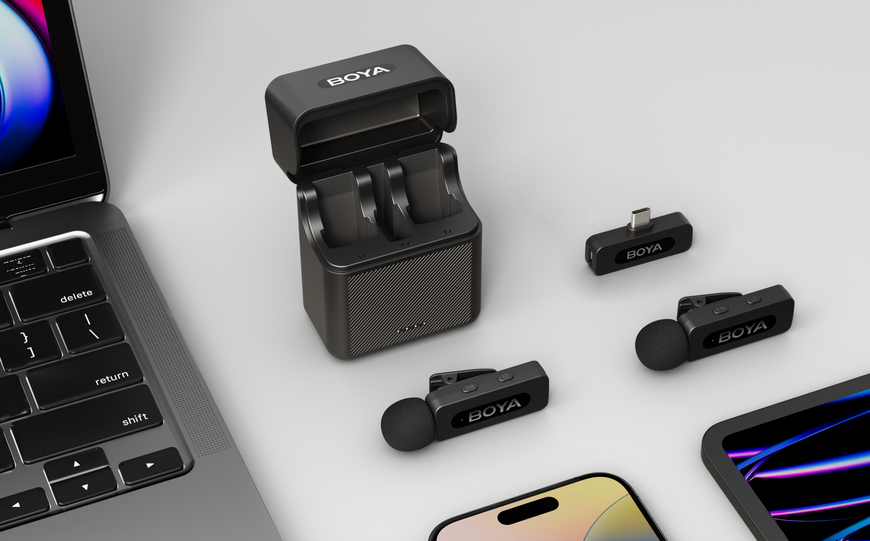 Петличный микрофон BOYA BY-V20 с зарядным кейсом (USB Type-C) для iPhone и Android беспроводной, петличка для телефона (50038) 50038 фото