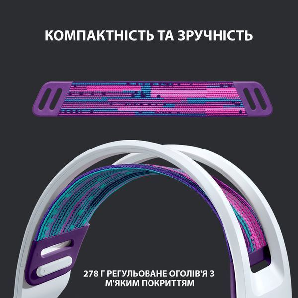 Ігрова гарнітура Logitech G733 Lightspeed Wireless RGB Gaming Headset (White) 981-000883 (90005) 90005 фото