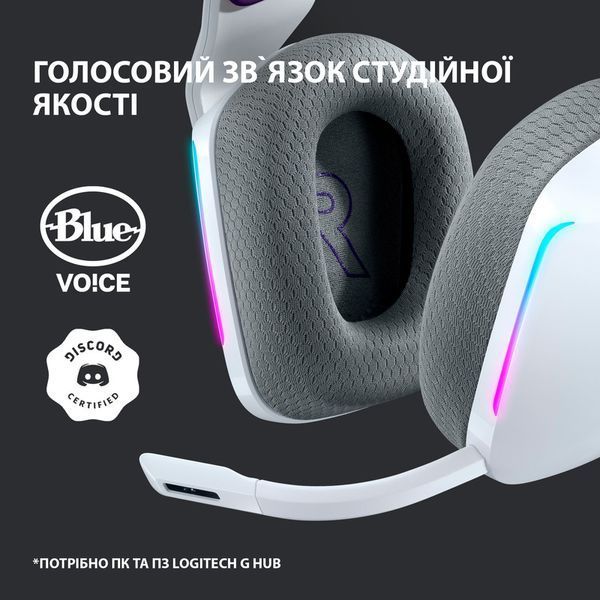 Ігрова гарнітура Logitech G733 Lightspeed Wireless RGB Gaming Headset (White) 981-000883 (90005) 90005 фото