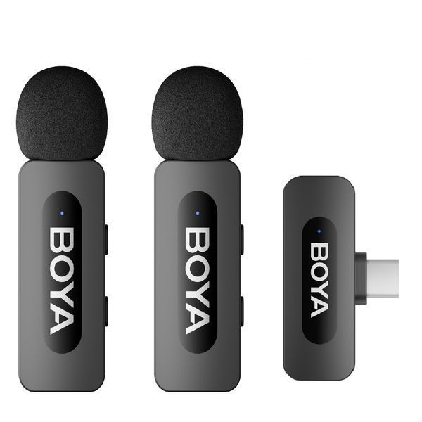Петличний мікрофон (2 шт.) BOYA BY-V20 (USB Type-C) для iPhone та Android безпровідний, петличка для телефона (+ твердий кейс)(50059) 50059 фото