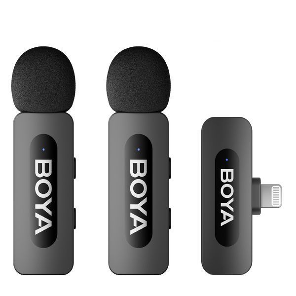 Петличний мікрофон (2 шт.) BOYA BY-V2 (Lightning) для iPhone безпровідний, петличка для телефона (+ твердий кейс) (50060) 50060 фото