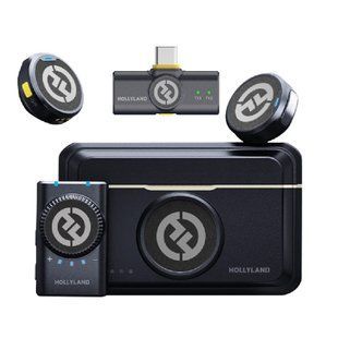 Петличний мікрофон (2 шт.) Hollyland Lark M2 Combo mini (USB Type-C + TRS 3.5 мм) black для iPhone/ Android/ (із зарядним кейсом), професійний (52008) 52008 фото