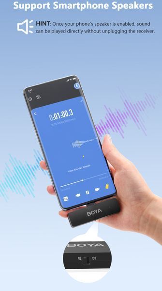 Петлічний мікрофон (4 штуки) BOYA BY-V4U (USB Type-C для iPhone та Android) з зарядним кейсом, бездротовий (50010) 50010 фото