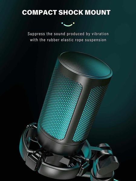Мікрофон для блогерів FIFINE AmpliGame A2 black ігровий стрімінговий з RGB підсвіткою (51000) 51000 фото