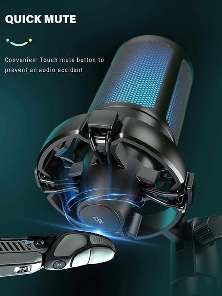 Мікрофон для блогерів FIFINE AmpliGame A2 black ігровий стрімінговий з RGB підсвіткою (51000) 51000 фото