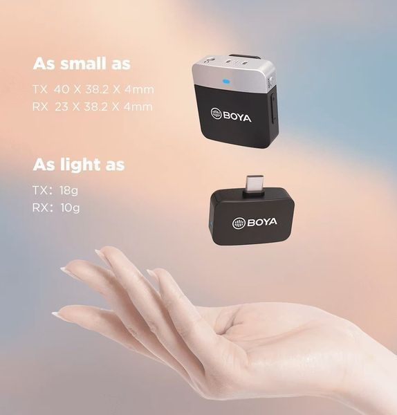 Петличний мікрофон BOYA BY-M1V3 (USB Type-C) для iPhone та Android безпровідний, петличка для телефона (50011) 50011 фото
